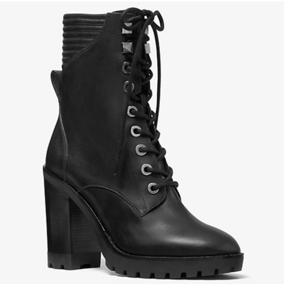 Michael Kors Collection Shoes - MK Bastian Leather Combat Boot